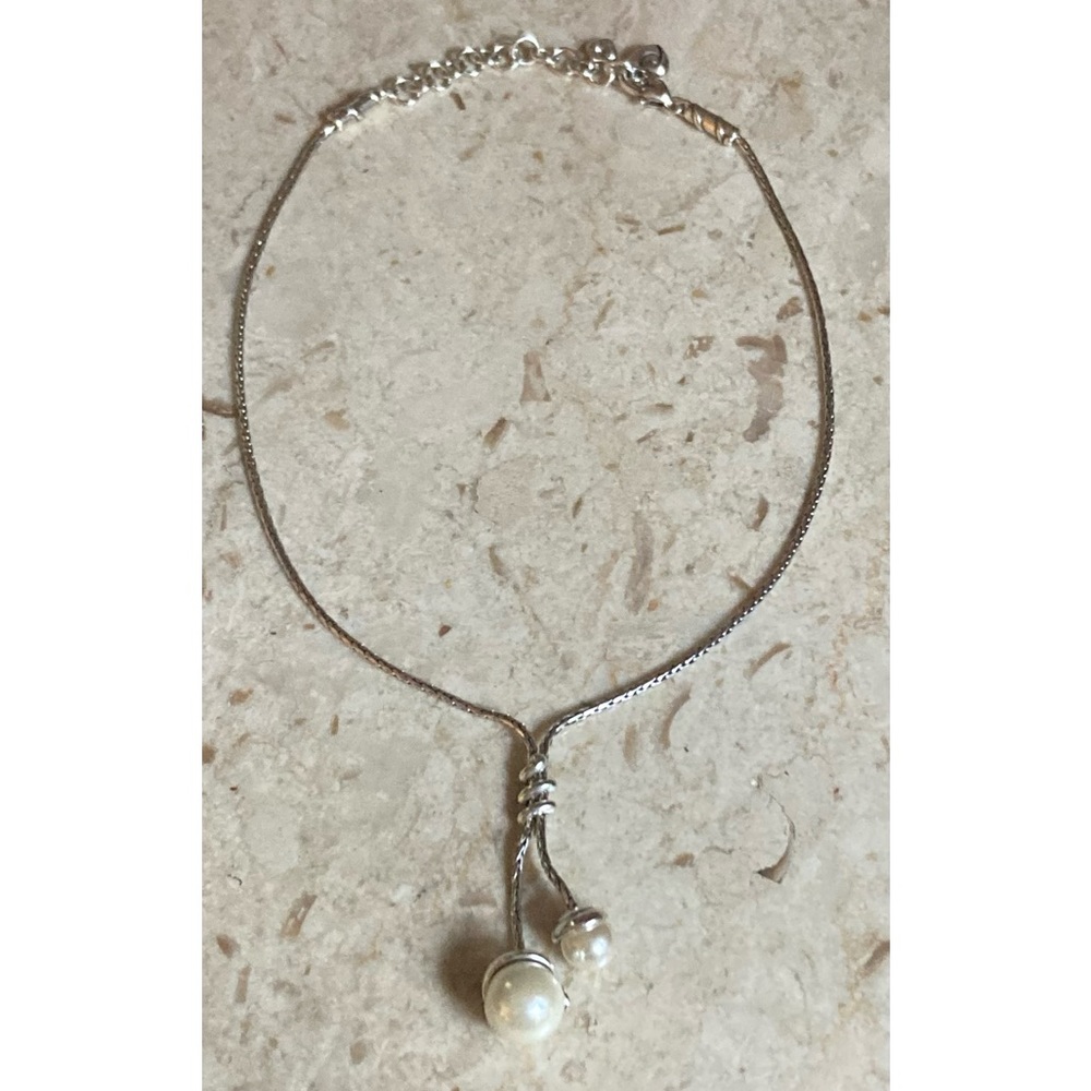 BRIGHTON Silver Tone Faux Pearl Necklace